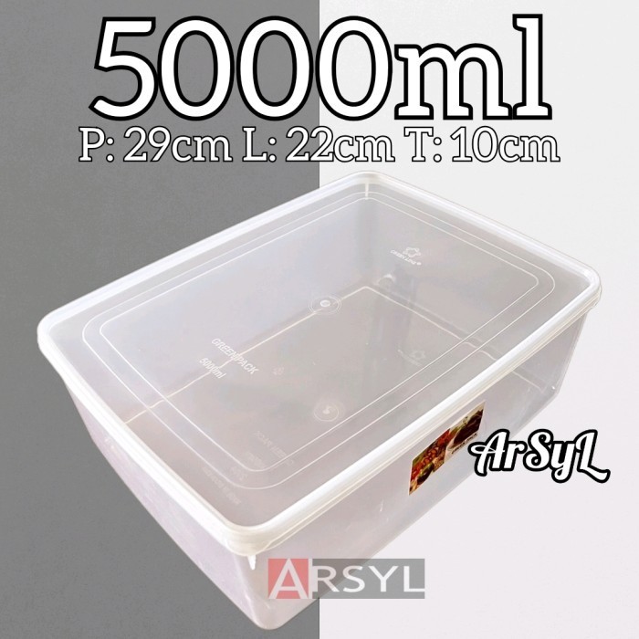 GreenLine Sealware Kotak Penyimpanan Plastik Tebal Serbaguna 5000ml