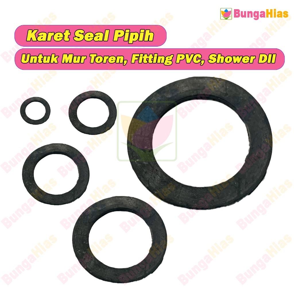 Seal Karet Pipih 1/2 3/4 1 1/4 Inch O RIng Shower Selang Flexibel Drat Pipa PVC SDD SLD Pompa Air Ke