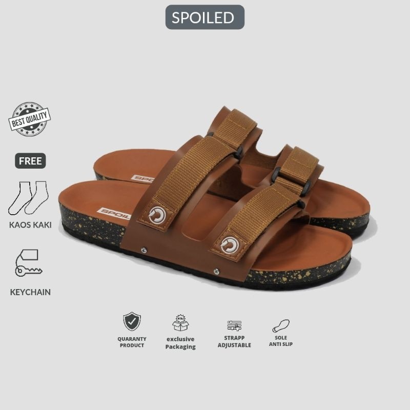 Promo SPOILED - VEXTOR TAN - Sandal Slide Pria Sandal Casual Pria Sendal Selop Pria Terbaru