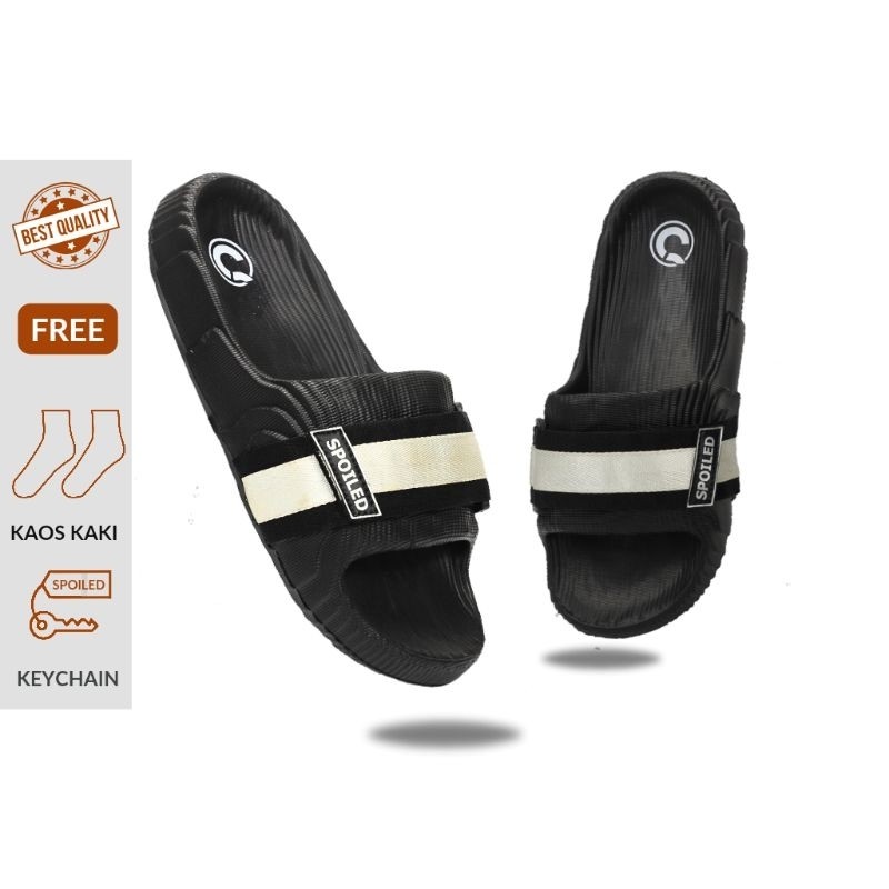 Promo SPOILED - JACKSONBLACK - Sandal Casual Pria Sendal Slide Slip On Selop Pria Terbaru