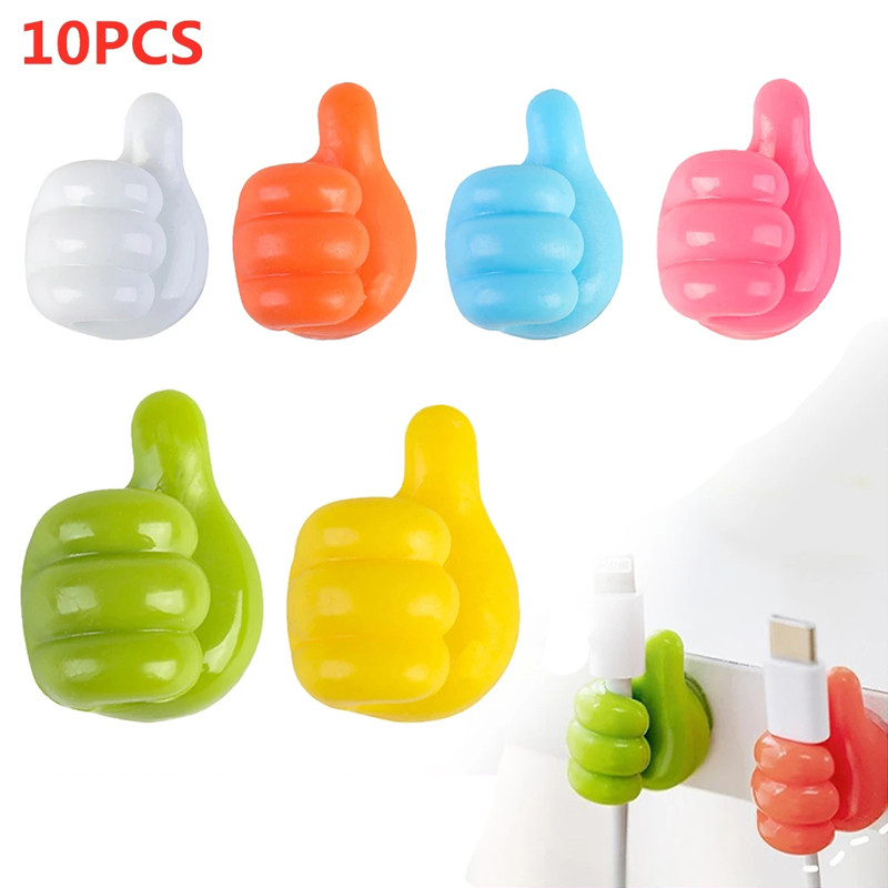 Silicone Thumb Hooks Wire Wall Hooks Hanger Storage Cable Holder Multifunctional Cable Organizer Cli