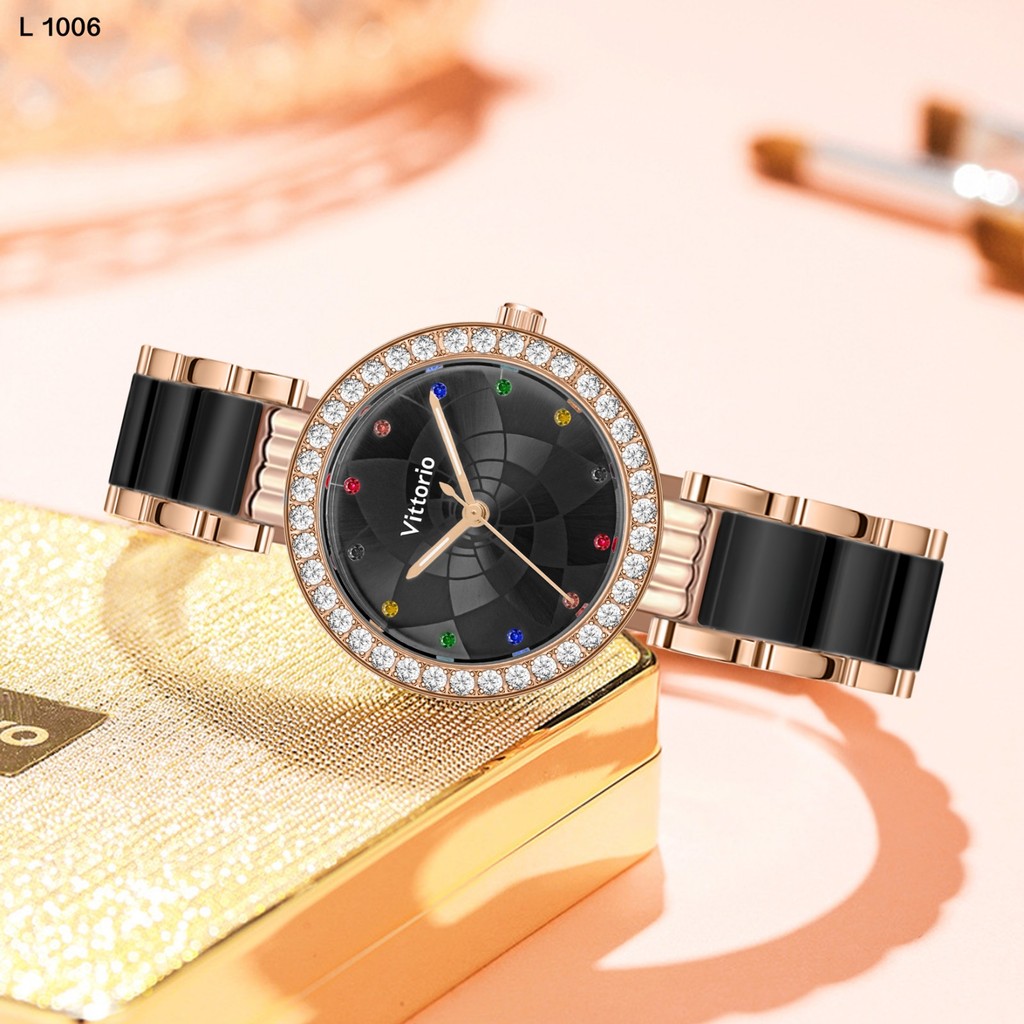 Jam Tangan  Jam Tangan Wanita Vittorio 1006 Stainless Steel Tanggal