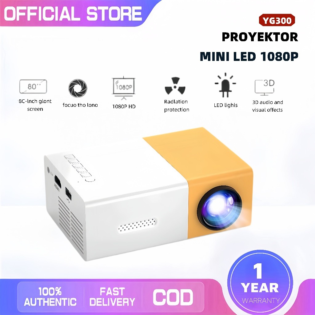 Mini Projector YG300 Portable LED Mini Projector hp Mini Home Theater HDMI Mini Projector