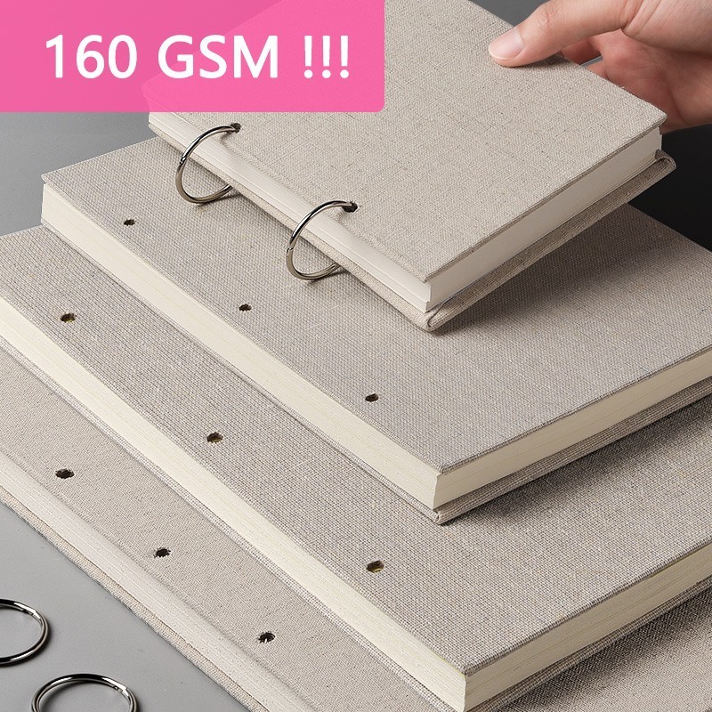 

[DOTDING] Retro Spiral Sketchbook 160GSM Buku Gambar Sketsa - Desain Linen Hardcover dengan Sistem Pengisian Ulang untuk Seni Cat Air Profesional A337