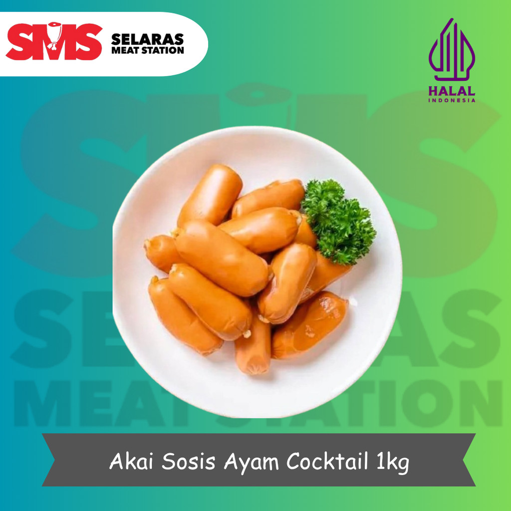 

Akai Sosis Ayam Cocktail - Chicken Sausage isi 66 pcs 1 Kg - Selarasmeatshop