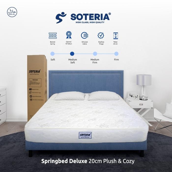 Kasur Spring Bed Deluxe Luxury / Kasur Pegas Tebal / Cover 100% Polyester / Mattress Box / Nyaman & 