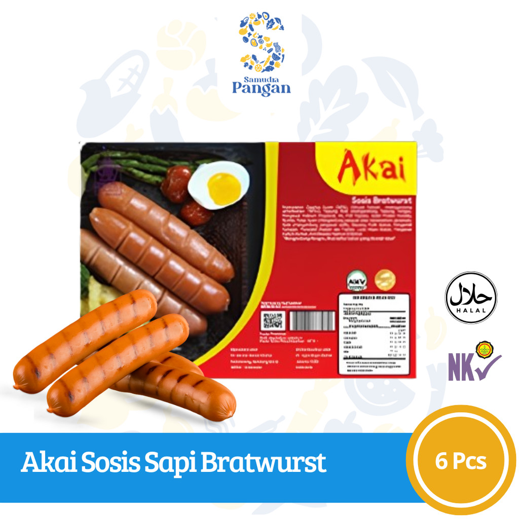 

Akai Beef Sosis Sapi Bratwurst Isi 6 pcs 500 gr Tangerang