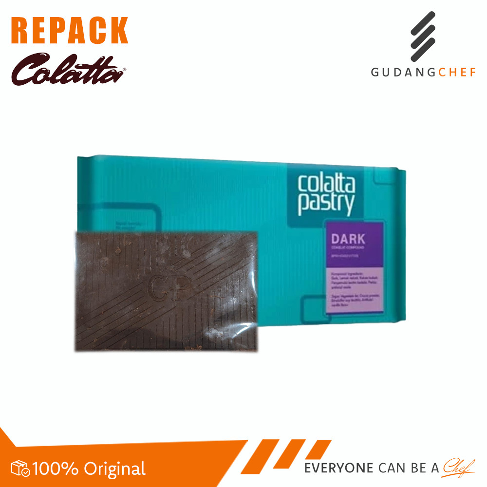 

Repack Colatta Pastry Dark Chocolate Compound 500gr - Cokelat Hitam Premium untuk Baking