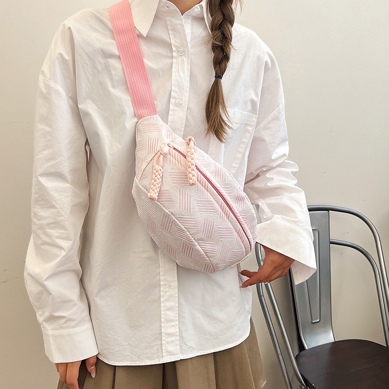 Tas Selempang Wanita Lucu Puffy Aesthetic Chic Tas Pinggang Olahraga Korea Kekinian