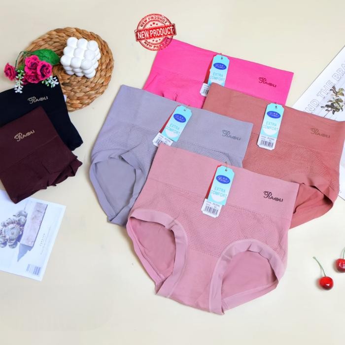 Promo 3,6 Pcs Celana Dalam Wanita Rajut Piaoli - Cd Cewek Rajut Karet Lebar
