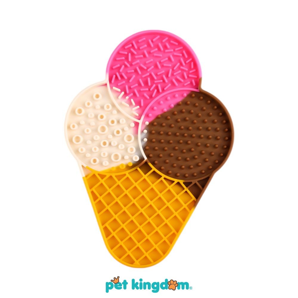 Pet Kingdom Tempat Makan Hewan Lick Mat Silikon Ice Cream - Mix Alas Makan Hewan Tatakan Makanan Tem