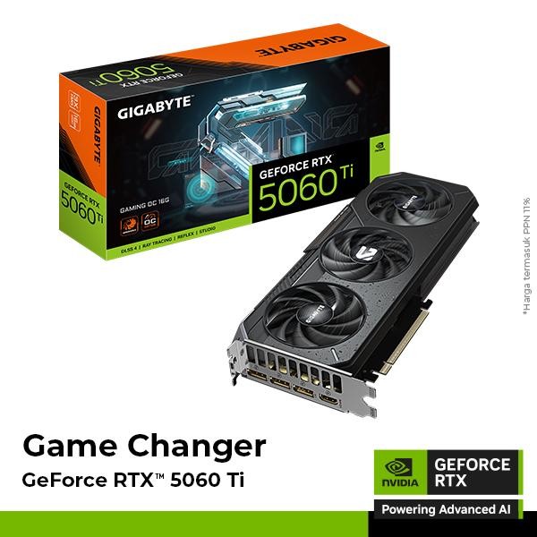 VGA Card Gigabyte GeForce RTX 5060 Ti GAMING OC 16G - 16GB GDDR7