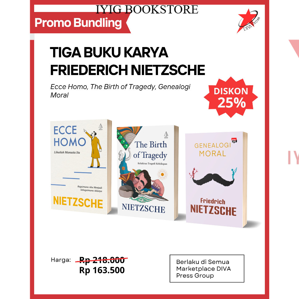 Iyig - DIVA Press Paket Buku Nietzsche Ecce Homo The Birth Of Tragedy Genealogi Moral