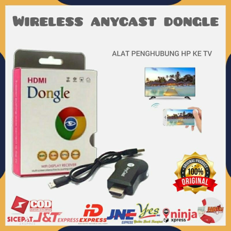 [COD] WIRELESS ANYCAST DONGLE / ALAT PENYAMBUNG HP KE TV / MIRACAST ANYCASH DONGEL WIFI / PENGHUBUNG