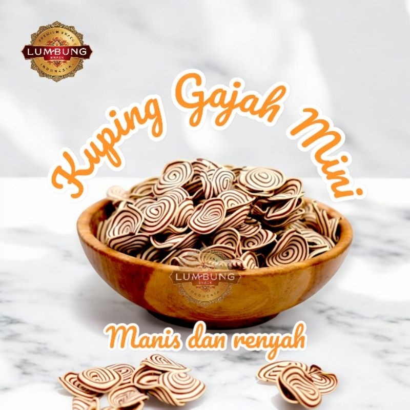 

Camilan Snack Kuping Gajah Mini 250G Manis dan Renyah