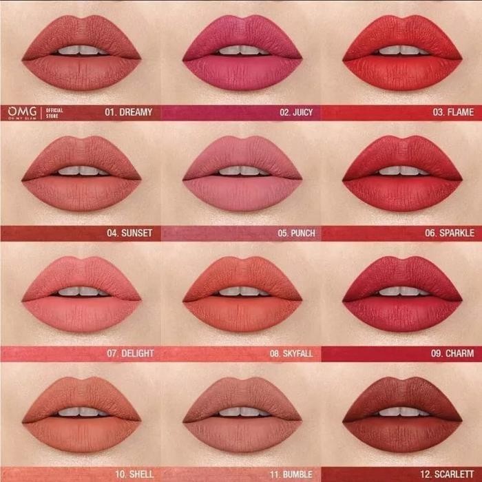 OMG Oh My Glam Matte Kiss Lip Cream 3.5g ( lipstick lipstik - 01 Dreamy