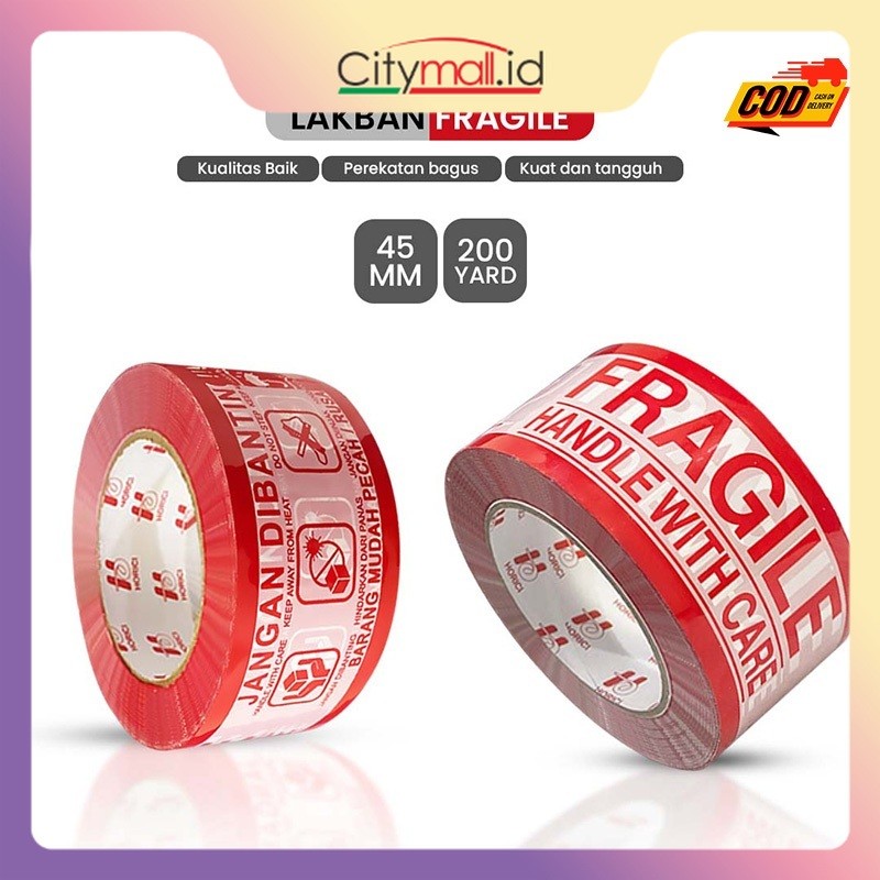 

HORICI TAPE 45MMx200Y lakban Fragile Jangan di banting Isolasi Mudah Pecah Belah Aneka varian termurah satuan