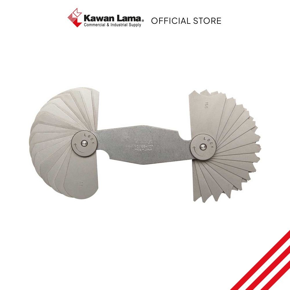 KLS Mitutoyo Set 30 Pcs Alat Ukur Radius Gage 15.5-25 Mm 186-107