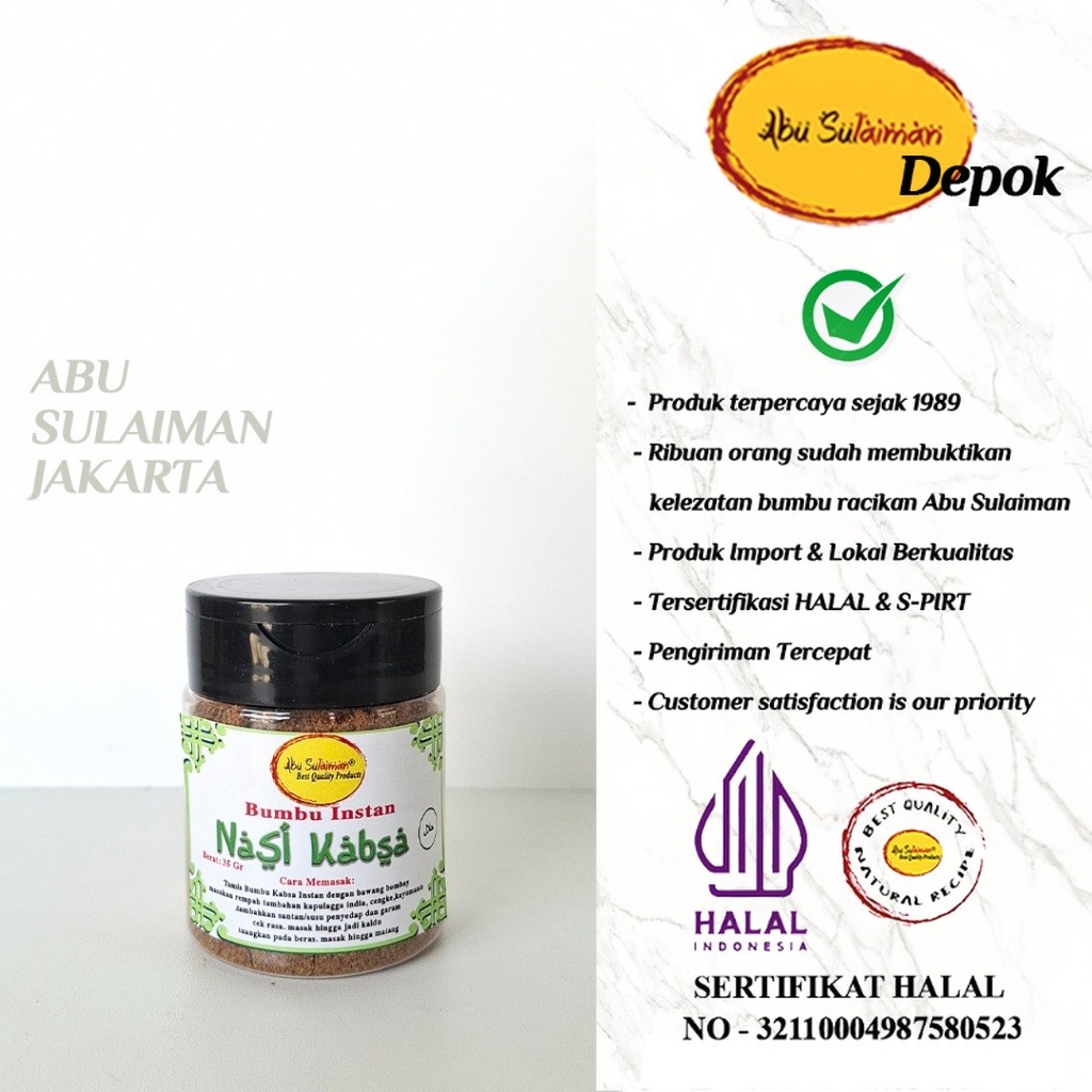 

PREMIUM PRODUCT! BUMBU KABSAH INSTAN ABU SULAIMAN / KABSA INSTANT SEASONING BOTTLE VERSION