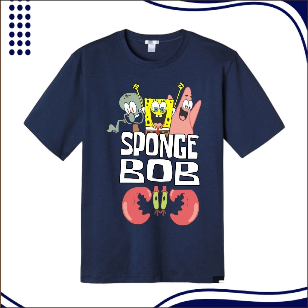 BK Baju Kaos Anak Kartun Spongebob Squarepants Usia 1-10 Tahun Bahan Adem Katun Combed 30s Fashion K