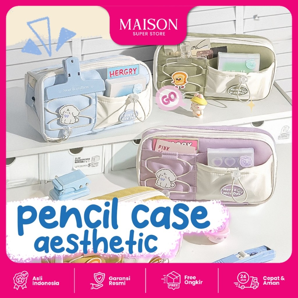 

Goto Leony Pensil Case Tempat Kotak Pensil Anak Perempuan Aesthetic