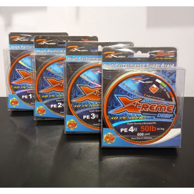 PE Kamikaze X TREME DEEP X8 PE Braid 600 yard TERMURAH TERMURAH
