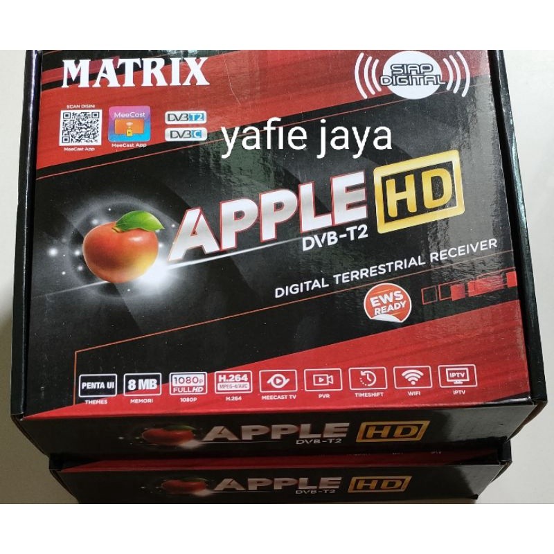 set top box DVB-T2 matrix Apple merah YouTube