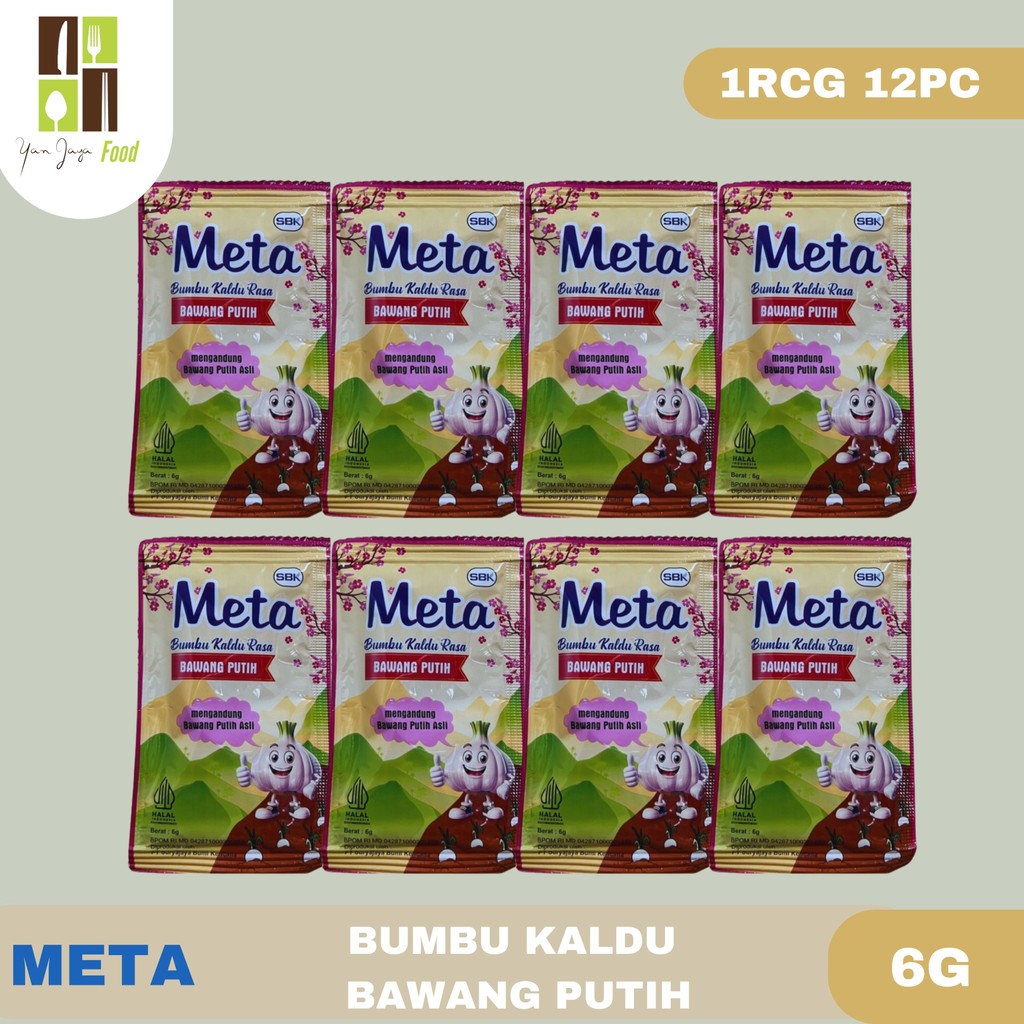 

Meta Bumbu Kaldu Rasa Bawang Putih 6G - 1RCG/12PC / Kaldu Bawang Putih / Seasoning / Bawang Putih Bubuk / Powder