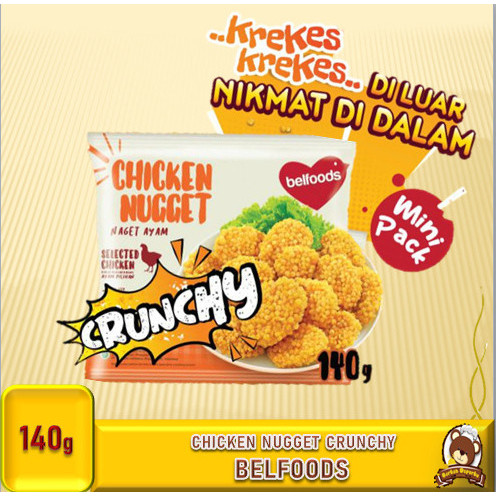 

Belfoods Naget Nugget Crunchy 140g Belfoods Distributor Frozen Food Murah Bogor