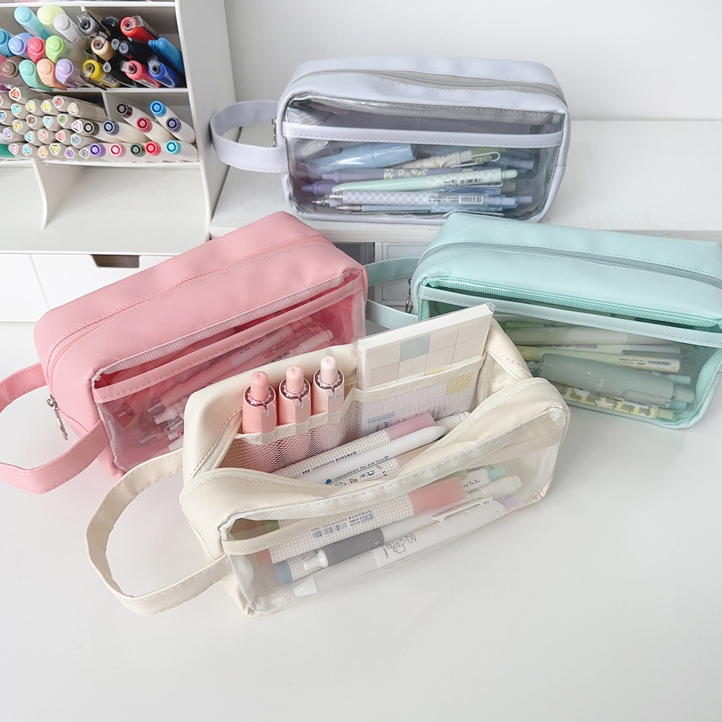 kotak pensil transparan kotak pensil pouch tempat pensil aesthetic pencil case estudee pensil case l