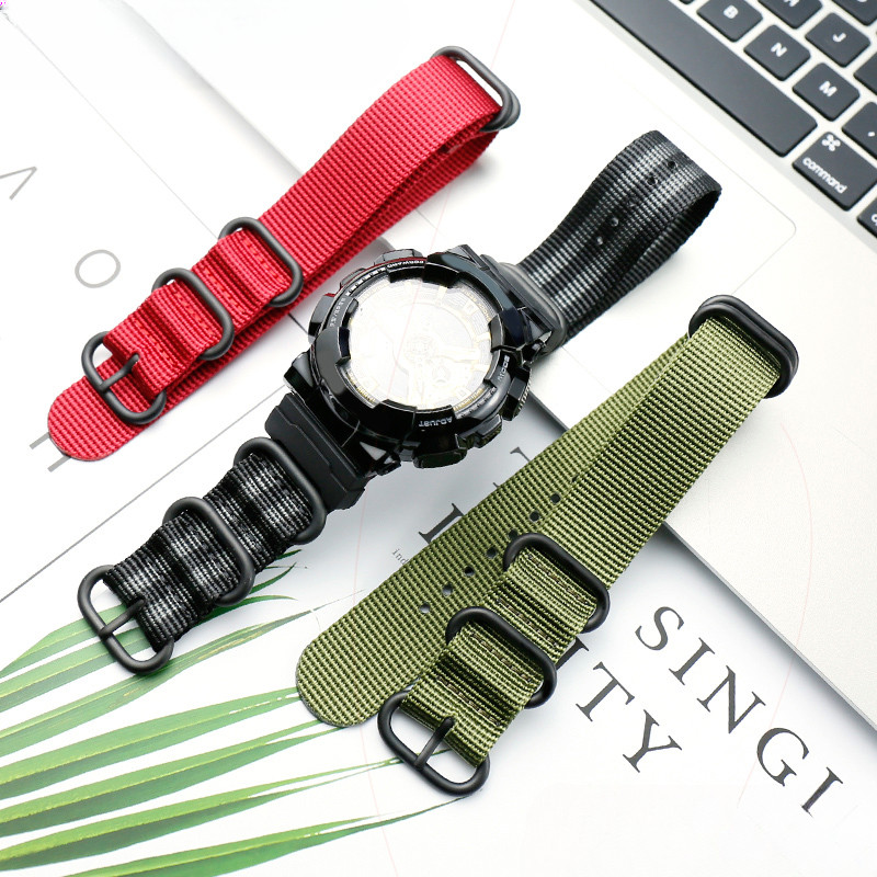 For Casio GSHock Ga100 Gd120 Ga700 Dw5600 Modified Woven Blue Gray Black Nylon Canvas Connector with