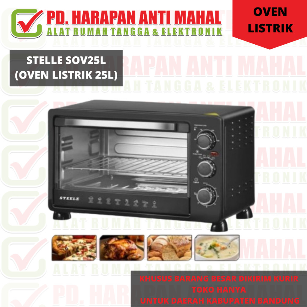 STELLE SOV25L (OVEN LISTRIK 25L)/Steele Electric Oven Listrik Low Watt 25Liter SOV 25L