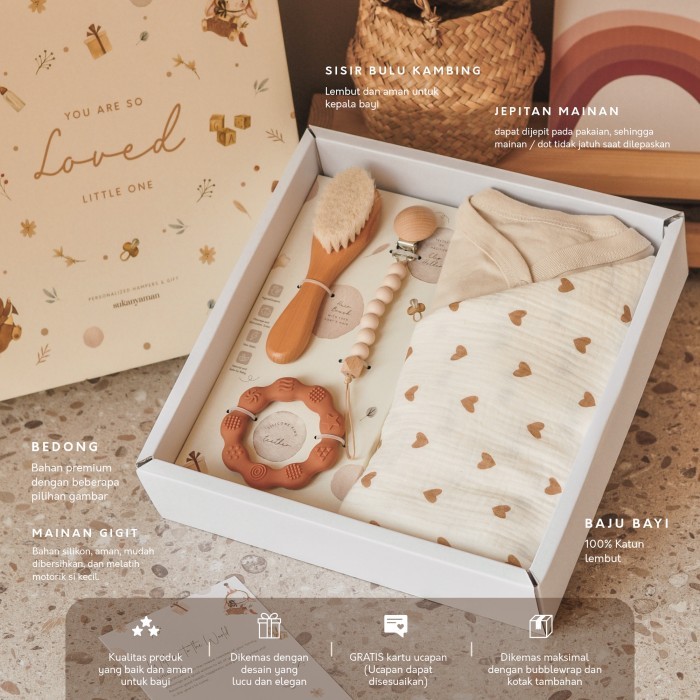 

[Best Seller] Baby Gift Set Box Series | Hadiah Kelahiran Bayi | Hampers Bayi - Love Caramel