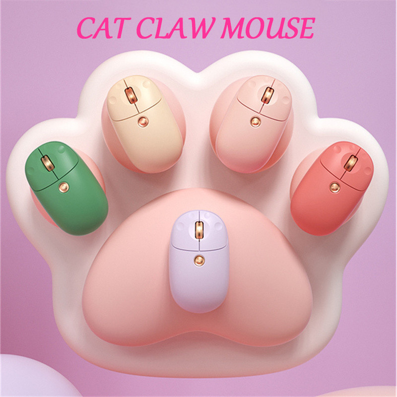 

Cat Claw Bluetooth Mouse 2.4G + Bluetooth Tri-Mode Wireless Mouse Ergonomic Silent Optical Mouse Cute Cat Girl For Laptop PC