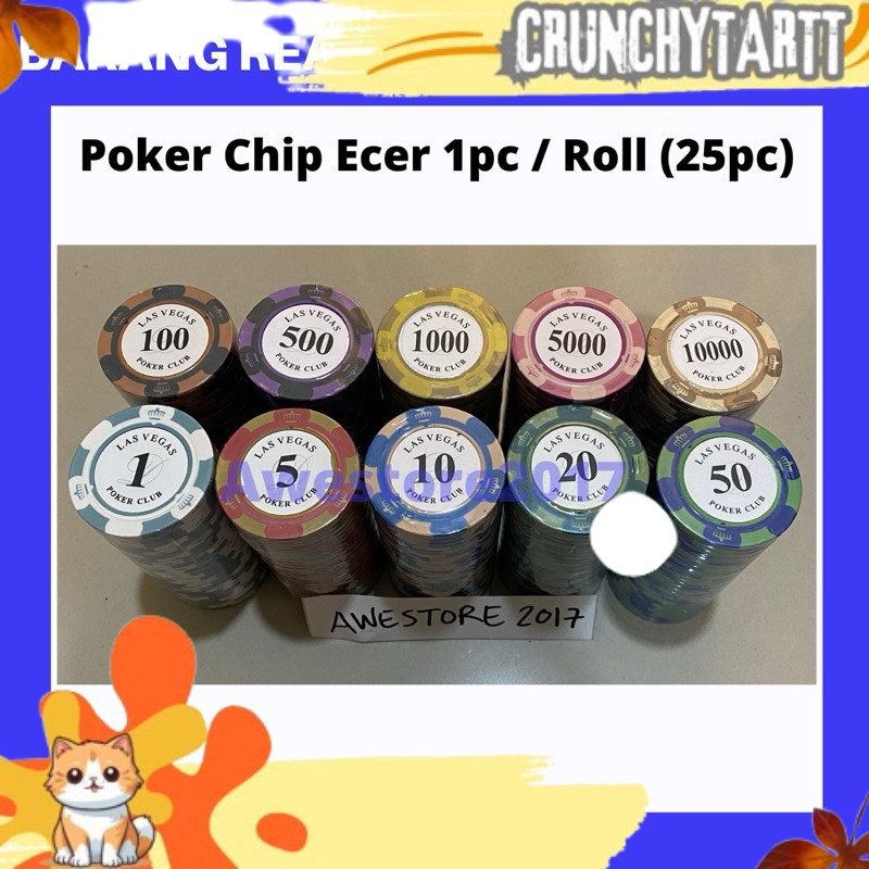 READYYY Poker Chip Ecer 1 Pc Blackjack Baccarat Casino Coin Koin Set Board Game Card Play High Quali