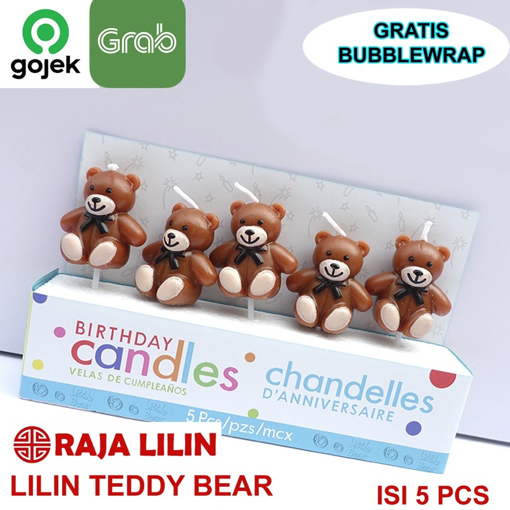Lilin Teddy Bear Lilin Ulang Tahun Anak Beruang Birthday Candle lilin Ultah Bear Lilin Korea