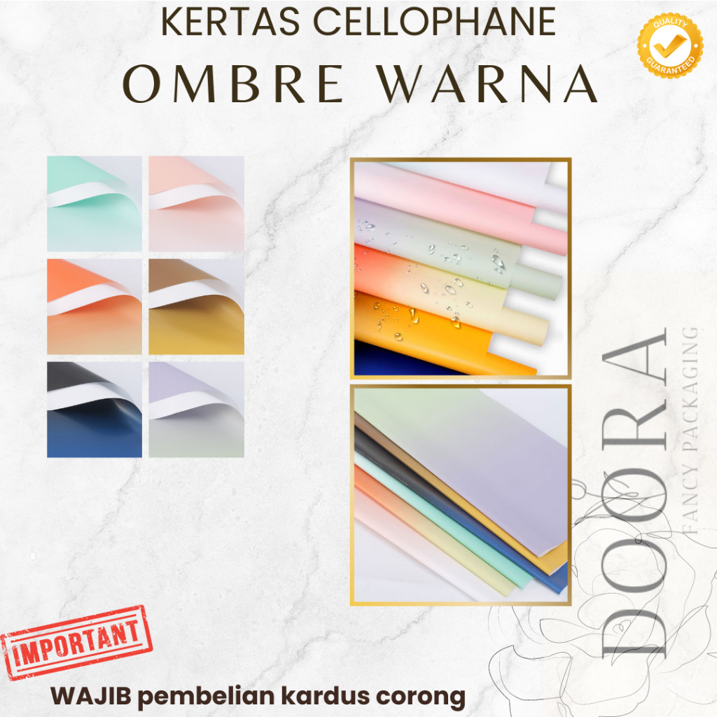 

[Doora] Kertas Cellophane Buket Bunga Ombre Warna