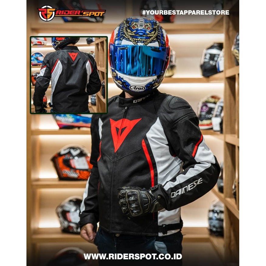 Jaket Motor Dainese Avro D2 Black/White/Red Jacket Original Touring