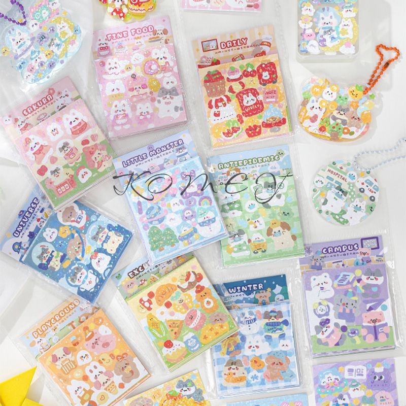 

【qing】Stiker Warna-warni Seri Hewan Kartun Lucu Lanskap Gadis Anak-anak Stiker Buku Tempel