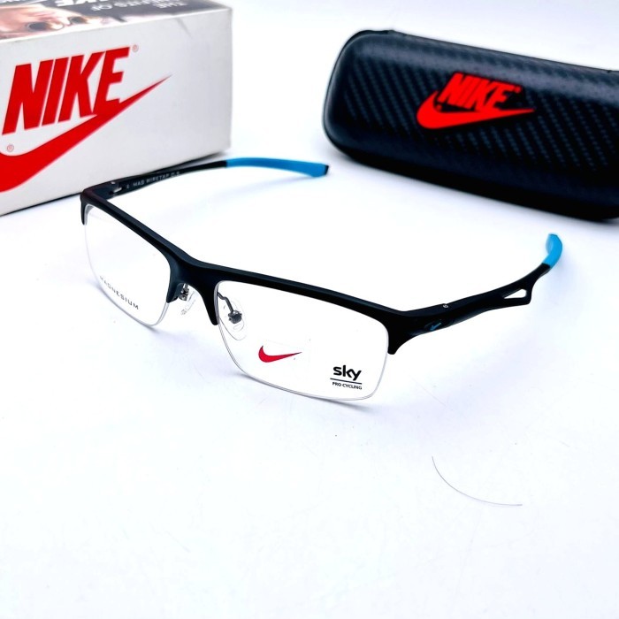 Kacamata Pria Quality  - Frame SE9004 - Kacamata Anti Radiasi - Hitam Merah, Frame Saja