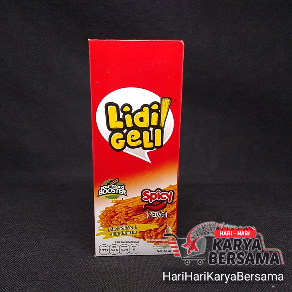 

MAKANAN RINGAN SNACK LIDI GELI MIE LIDI SPICY 50GR