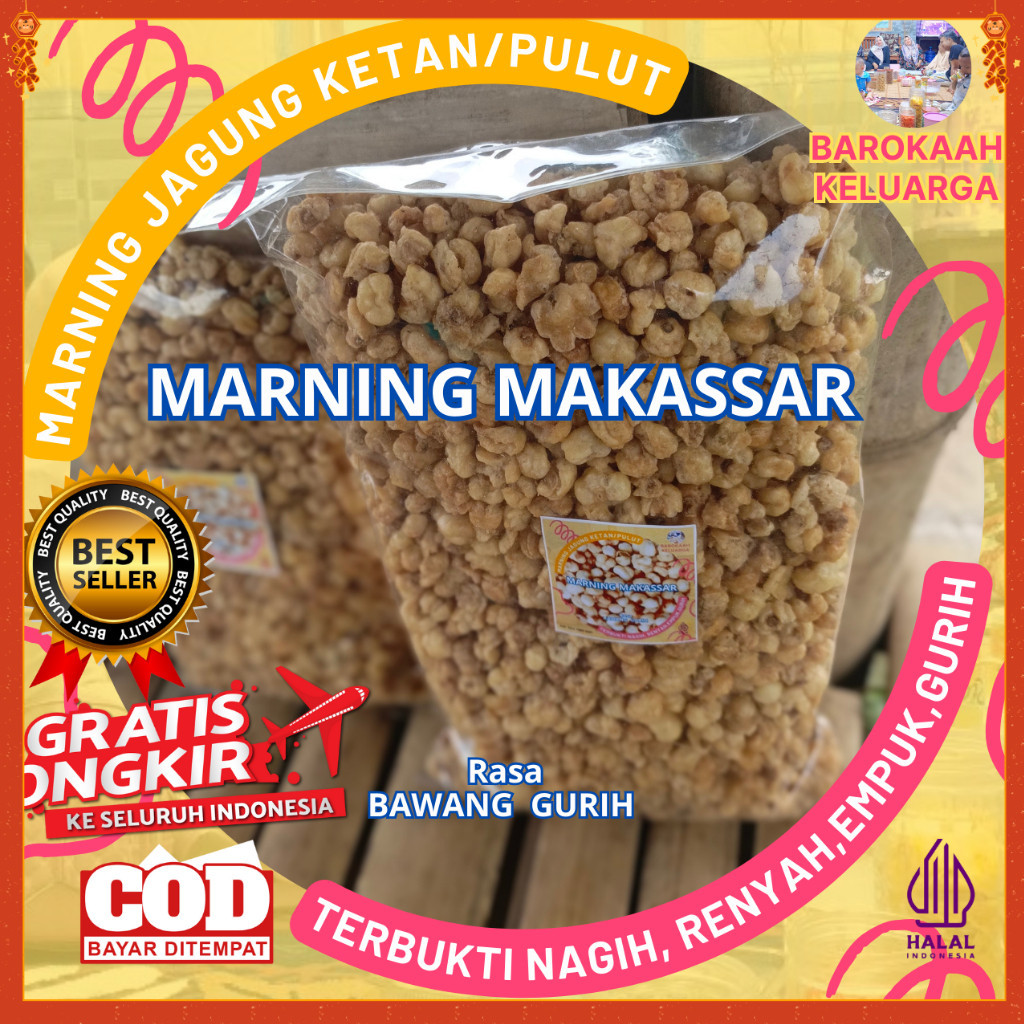 

1 Kilo Kg Makaroni Marning Marneng Sultan Jagung Ketan Pulut Gurih Asin Bawang Terbukti Empuk Renyah Gurihh, Murah Meriah