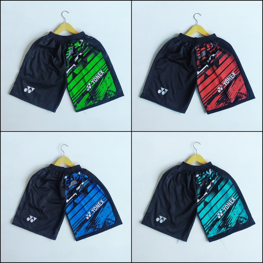 (1kg=7pcs)celana pendek badminton/short pants badminton/celana olahraga badminton hitam fuul print