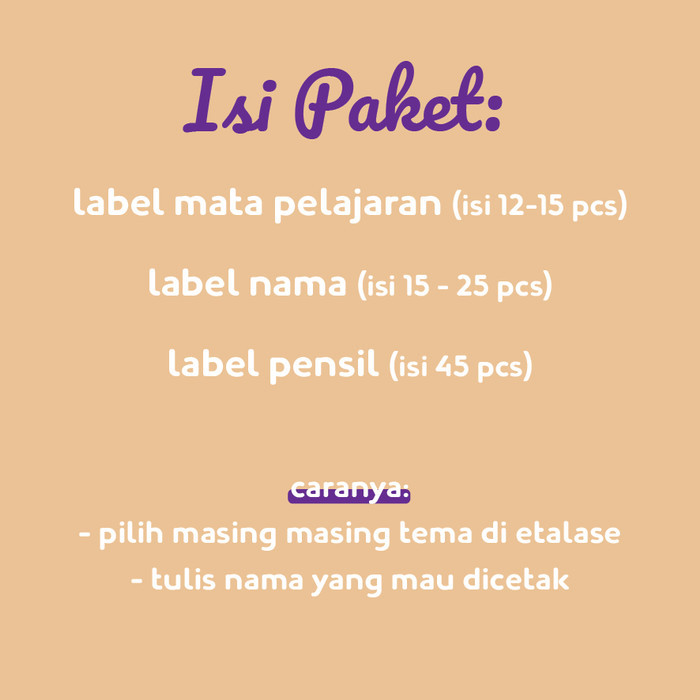 

BUNDLING PAKET STICKER BUKU SEKOLAH