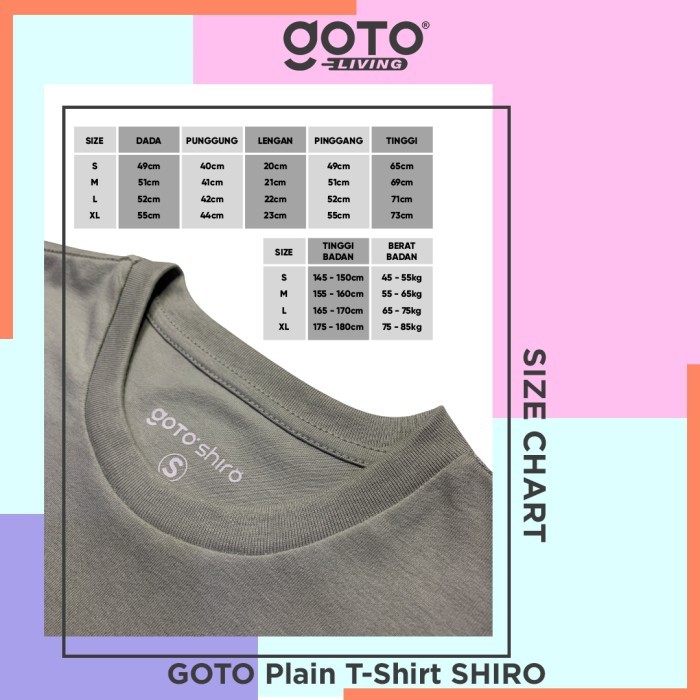 Goto Shiro T Shirt Baju Kaos Polos Pria Wanita Unisex Supima Cotton - Black Distro, M
