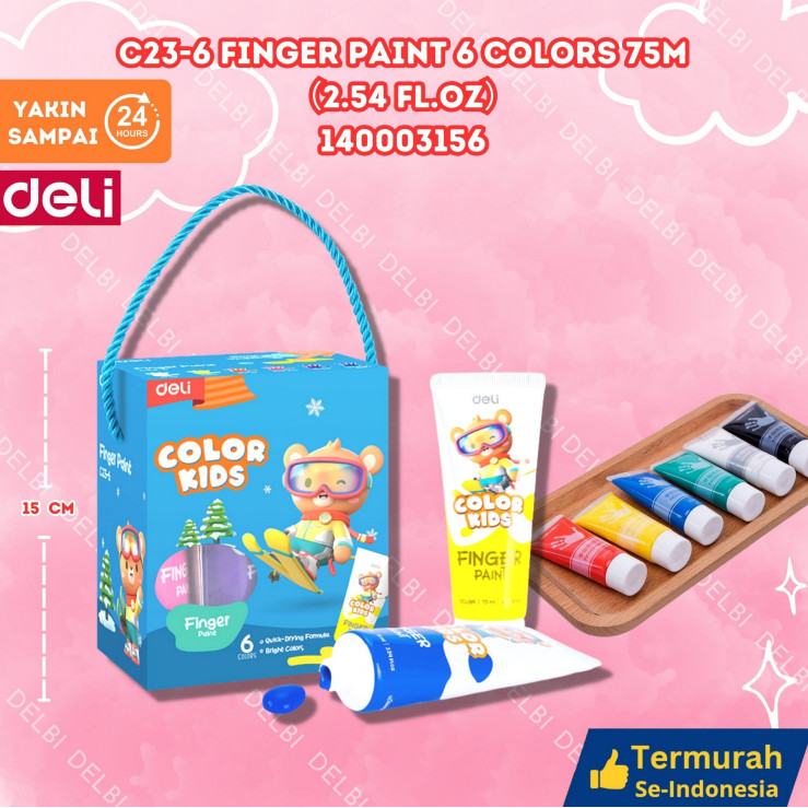 

Cat Lukis Jari / Finger Paint Color Kids DELI C23-6 C23-6 Finger Paint 6 Colors 75ml2.54 fl.oz PAINTING MELUKIS MEWARNAI DELI WARNA 75ML CAT BX6