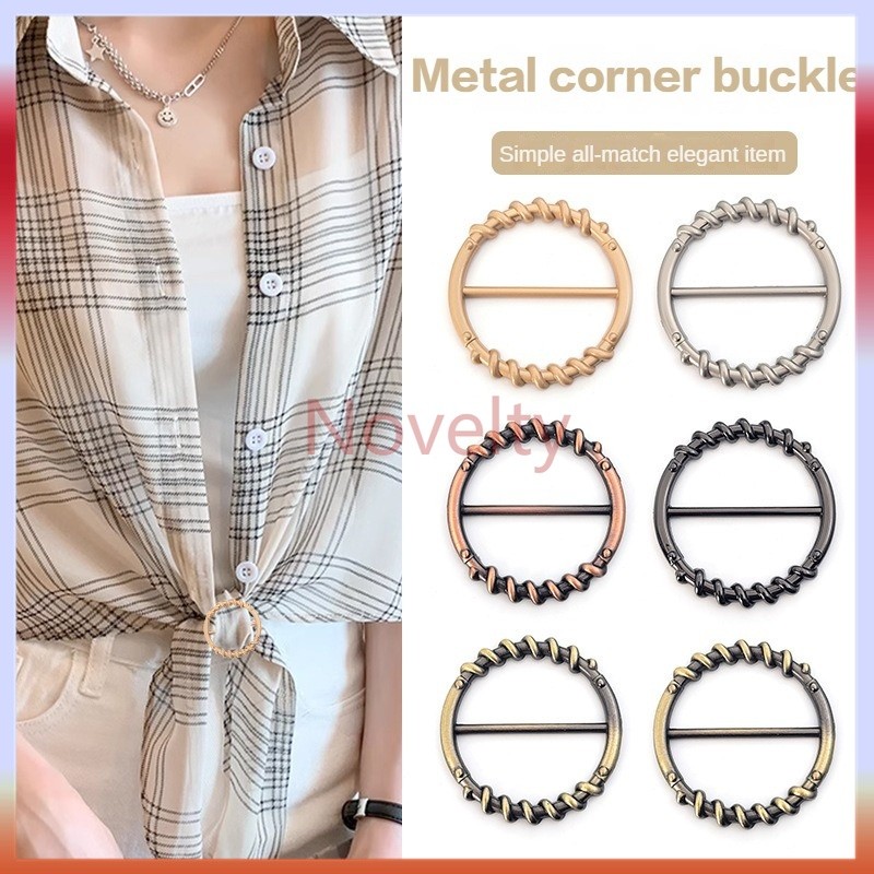 Novelty Fashion Syal Sutra Gesper Aksesoris Wanita Anyaman Selendang Gesper Baju Pakaian Sudut Gespe