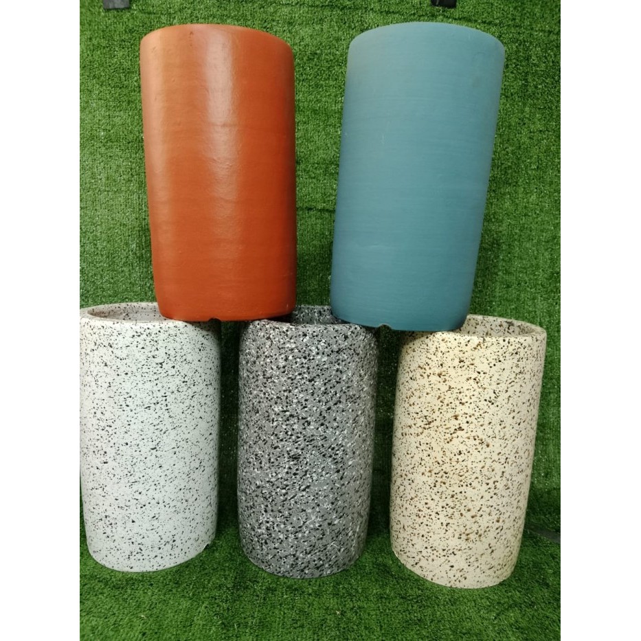 pot tabung teraso,pot silinder,pot tanah liat