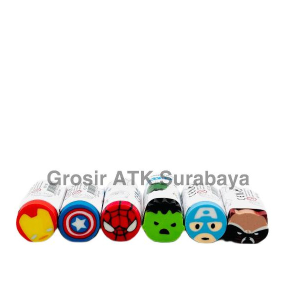 

( StaLand ) / ( DAPAT 1 PCS ) PENGHAPUS AVENGER KD-126 / Stip Eraser Avenger Marvel Spiderman Captain America