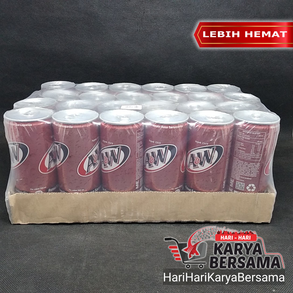 

MINUMAN RINGAN BERSODA A&W RASA SARSAPARILA PACK ISI 24'S X 250ML